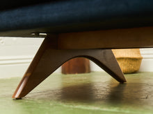 Load image into Gallery viewer, Navy Blue Sofa with Sculpted Legs
