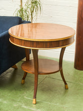 Load image into Gallery viewer, Neoclassical Antique Round Table with Brass Trim
