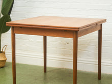 Load image into Gallery viewer, Danish Modern Teak Vintage Dining Table with Draw Leaves
