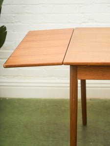 Danish Modern Teak Vintage Dining Table with Draw Leaves