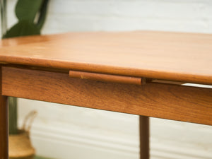 Danish Modern Teak Vintage Dining Table with Draw Leaves