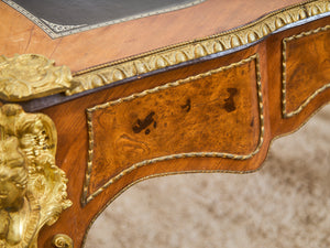 19th Century Antique Louis XV Style Bureau Plat Writing Table Bronze
