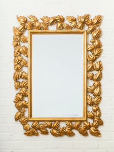 Gilded Leaf Resin Frame Mirror with Classical Flourish