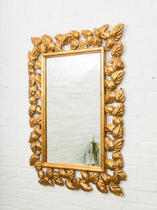Gilded Leaf Resin Frame Mirror with Classical Flourish