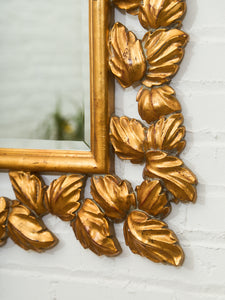 Gilded Leaf Resin Frame Mirror with Classical Flourish