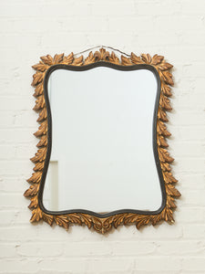 Flame Carved Mirror with Sculptural Frame