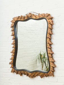 Flame Carved Mirror with Sculptural Frame