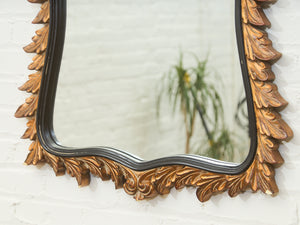 Flame Carved Mirror with Sculptural Frame