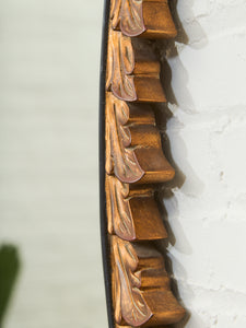 Flame Carved Mirror with Sculptural Frame