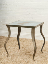Load image into Gallery viewer, Brutalist Cement and Steel Inlaid End Table
