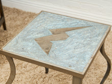 Load image into Gallery viewer, Brutalist Cement and Steel Inlaid End Table
