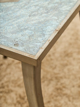 Load image into Gallery viewer, Brutalist Cement and Steel Inlaid End Table
