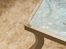 Load image into Gallery viewer, Brutalist Cement and Steel Inlaid End Table
