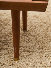 Load image into Gallery viewer, Mid-Century Slat Coffee Table with White Laminate Tile Inlay
