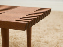 Load image into Gallery viewer, Mid-Century Slat Coffee Table with White Laminate Tile Inlay

