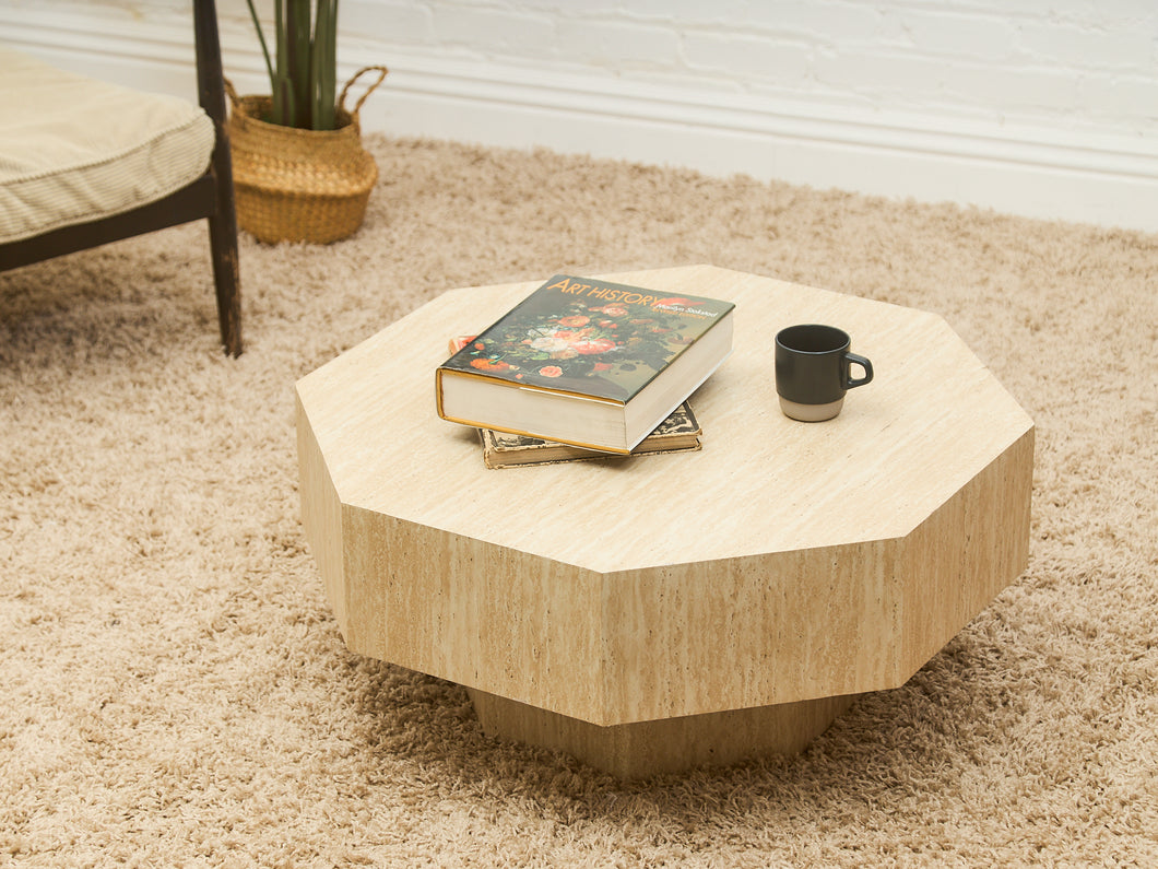 Faux Travertine Coffee Table