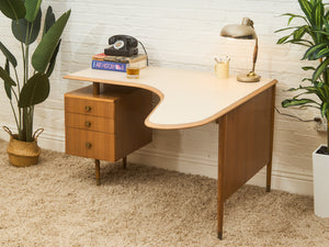 Boomerang Shaped Vintage Desk