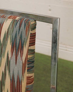 Milo Baughman in Original Ikat fabric Dining Chairs