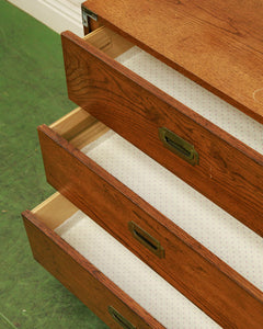 3 Drawer Lowboy Campaign Dresser