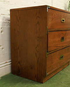 3 Drawer Lowboy Campaign Dresser