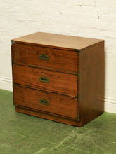 Load image into Gallery viewer, 3 Drawer Lowboy Campaign Dresser
