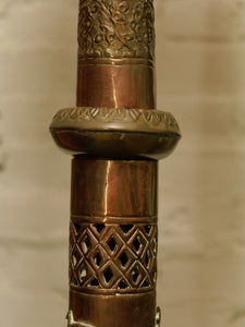 Brass Antique Ornate Glass Indian Lamp