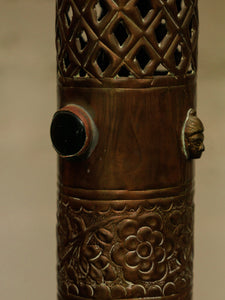 Brass Antique Ornate Glass Indian Lamp