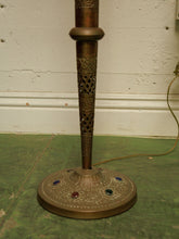 Load image into Gallery viewer, Brass Antique Ornate Glass Indian Lamp
