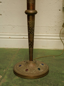 Brass Antique Ornate Glass Indian Lamp