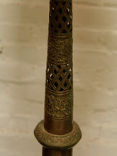 Load image into Gallery viewer, Brass Antique Ornate Glass Indian Lamp

