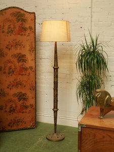 Brass Antique Ornate Glass Indian Lamp