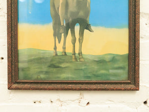 1930's Native American on Black Horse Appeal to the Great Spirit
