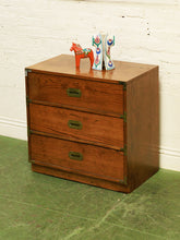Load image into Gallery viewer, 3 Drawer Lowboy Campaign Dresser
