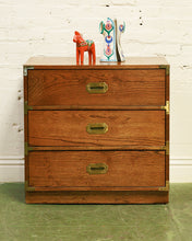 Load image into Gallery viewer, 3 Drawer Lowboy Campaign Dresser
