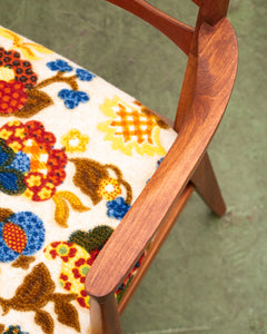Set of 6 Vintage Restored Dining Chairs with Deadstock Fabric