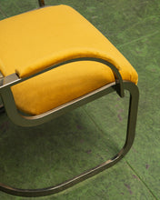 Load image into Gallery viewer, Gold Mustard Velvet Vintage Brass Chair Set
