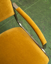 Load image into Gallery viewer, Gold Mustard Velvet Vintage Brass Chair Set
