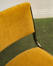 Load image into Gallery viewer, Gold Mustard Velvet Vintage Brass Chair Set
