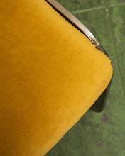 Load image into Gallery viewer, Gold Mustard Velvet Vintage Brass Chair Set
