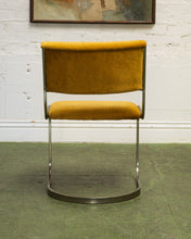 Load image into Gallery viewer, Gold Mustard Velvet Vintage Brass Chair Set
