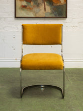 Load image into Gallery viewer, Gold Mustard Velvet Vintage Brass Chair Set
