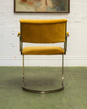 Load image into Gallery viewer, Gold Mustard Velvet Vintage Brass Chair Set
