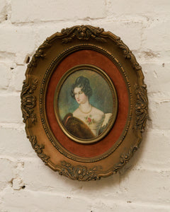Vintage Cameo Creation Framed Portrait Baroness Von Krudener by Joseph Steiler