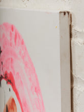 Load image into Gallery viewer, Flamingo Loop Abstract Expressionist Painting in Pink Coral Black and Neon Yellow by Julio De La Concha

