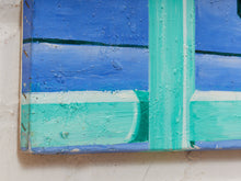 Load image into Gallery viewer, Turquoise Facade Architectural Painting in Blue and Teal
