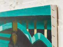 Load image into Gallery viewer, Turquoise Facade Architectural Painting in Blue and Teal
