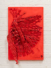 Load image into Gallery viewer, Crimson Flight Textural Abstract Bird Painting in Red by Julio De La Concha
