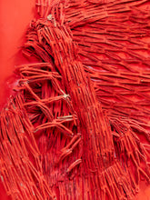 Load image into Gallery viewer, Crimson Flight Textural Abstract Bird Painting in Red by Julio De La Concha
