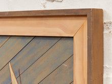 Load image into Gallery viewer, Harbor Inlay Framed Coastal Marquetry Artwork with Sailboat and Lighthouse

