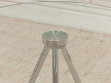 Load image into Gallery viewer, Tripod Round Glass Side Table with Chrome Base
